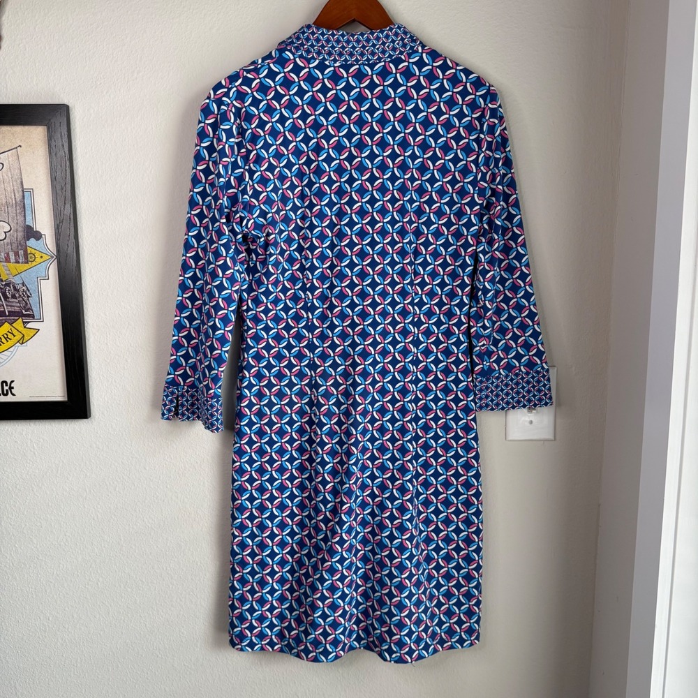 J McLaughlin Catalina Cloth Polo Dress Nautical Print Sz Medium Coastal Resort - Picture 8 of 8